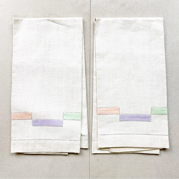 Vintage Other - 2 Vintage Geometric Small Linens